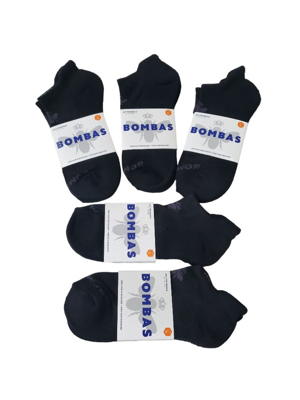 Bombas ankle socks tech ankle 5 pairs women/men sz large honeycomb cushion black